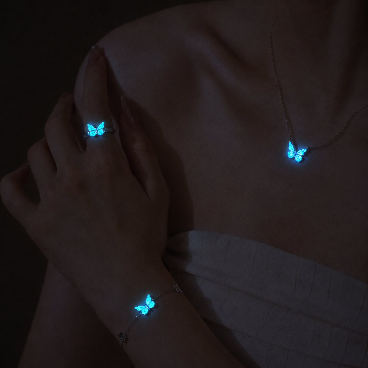Pulsera Mariposa Iluminada (PLATA 925)