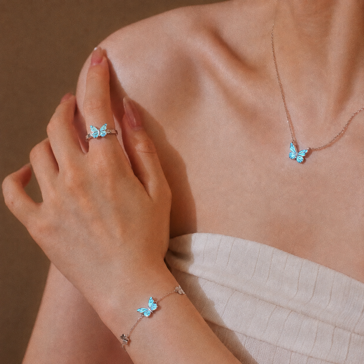 Pulsera Mariposa Iluminada (PLATA 925)