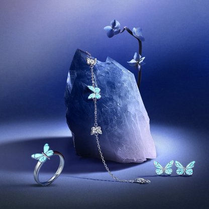 Set Mariposa Iluminada (PLATA 925)